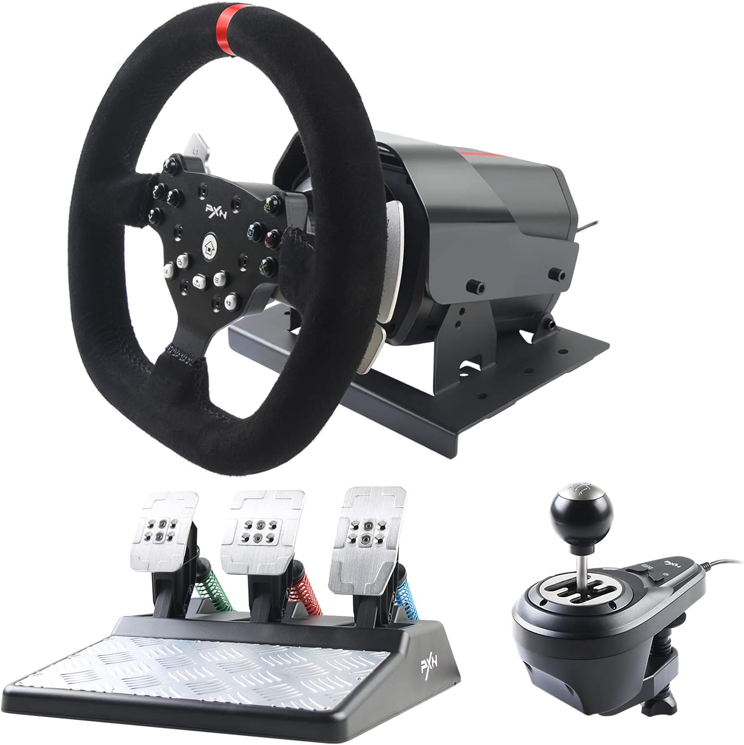 PXN V10 Racing Steering Wheel 270°/900° Force Feedback with Shifter