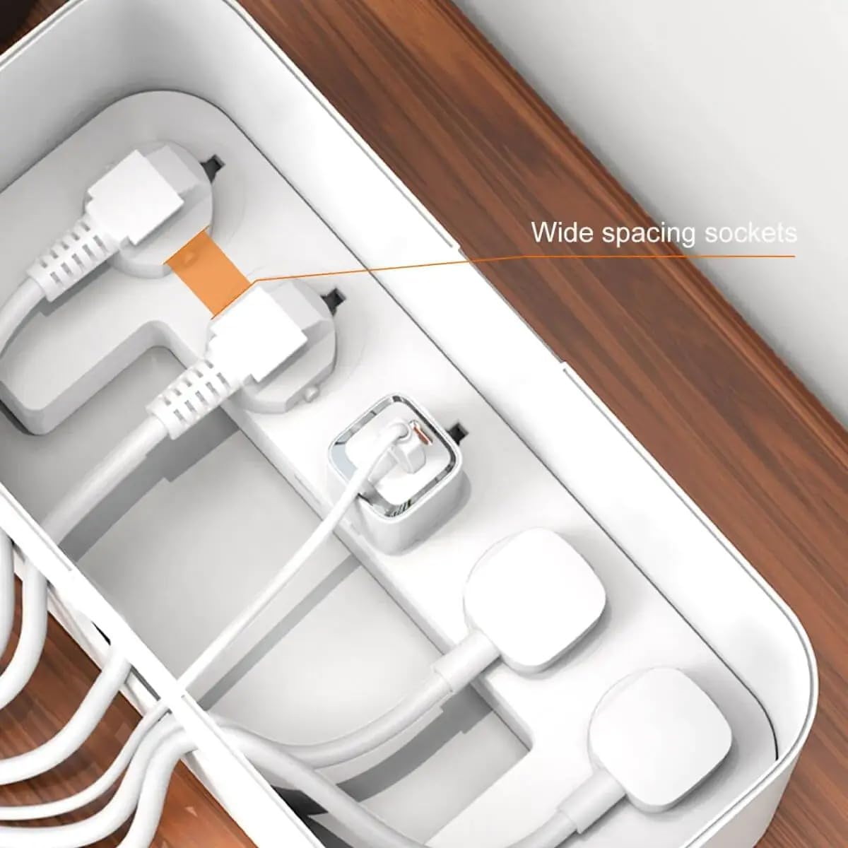 LDNIO SCW5354 Management Power Strip Box 5 port 3USB Wireless Charger Power Cord 2M - White