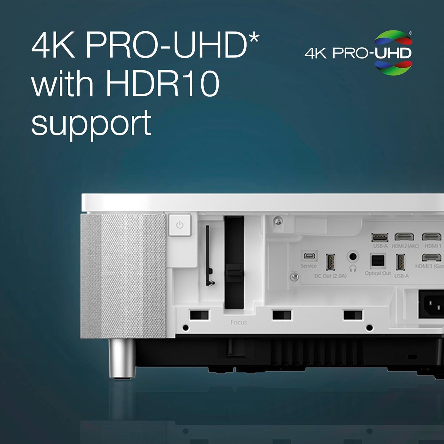 Epson EpiqVision Ultra EH-LS800W Super-Ultra-Short-Throw Smart Laser Projection TV 4000 Lumens 3LCD Technology 4K PRO-UHD 2500000:1 Contrast Ratio Sound by Yamaha - White