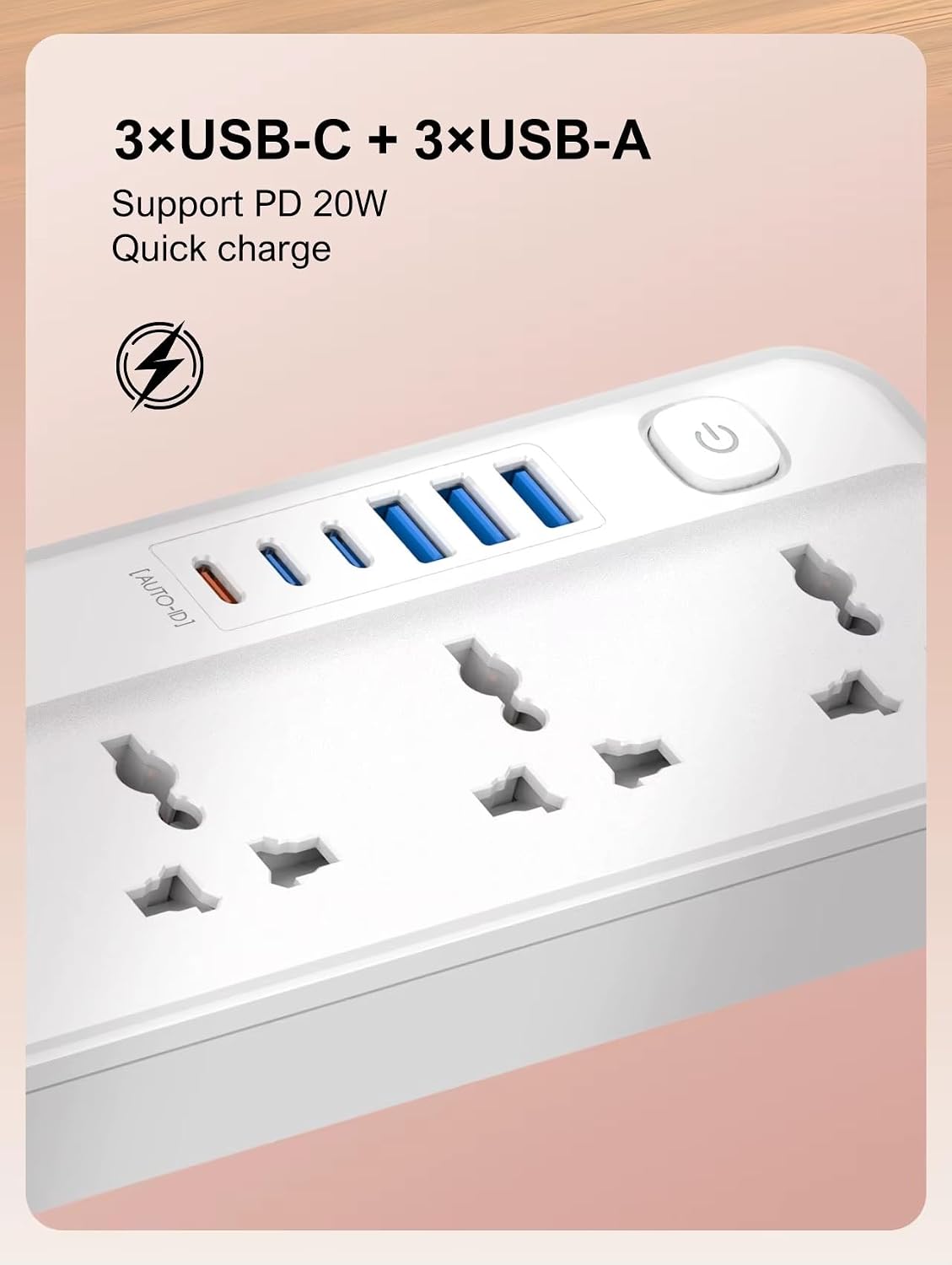 LDNIO SC5614 5Outlet + 6USB Power Strip (White)