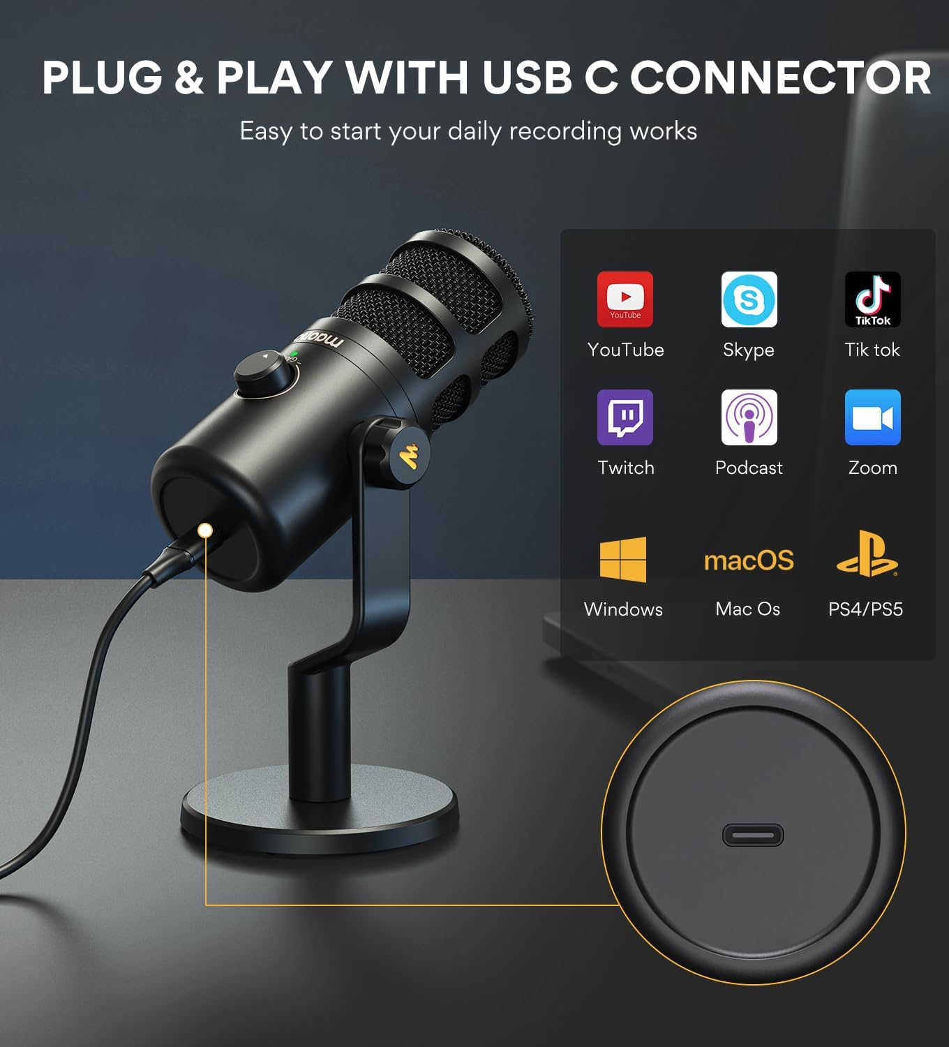 MAONO PD100U USB Dynamic Microphone