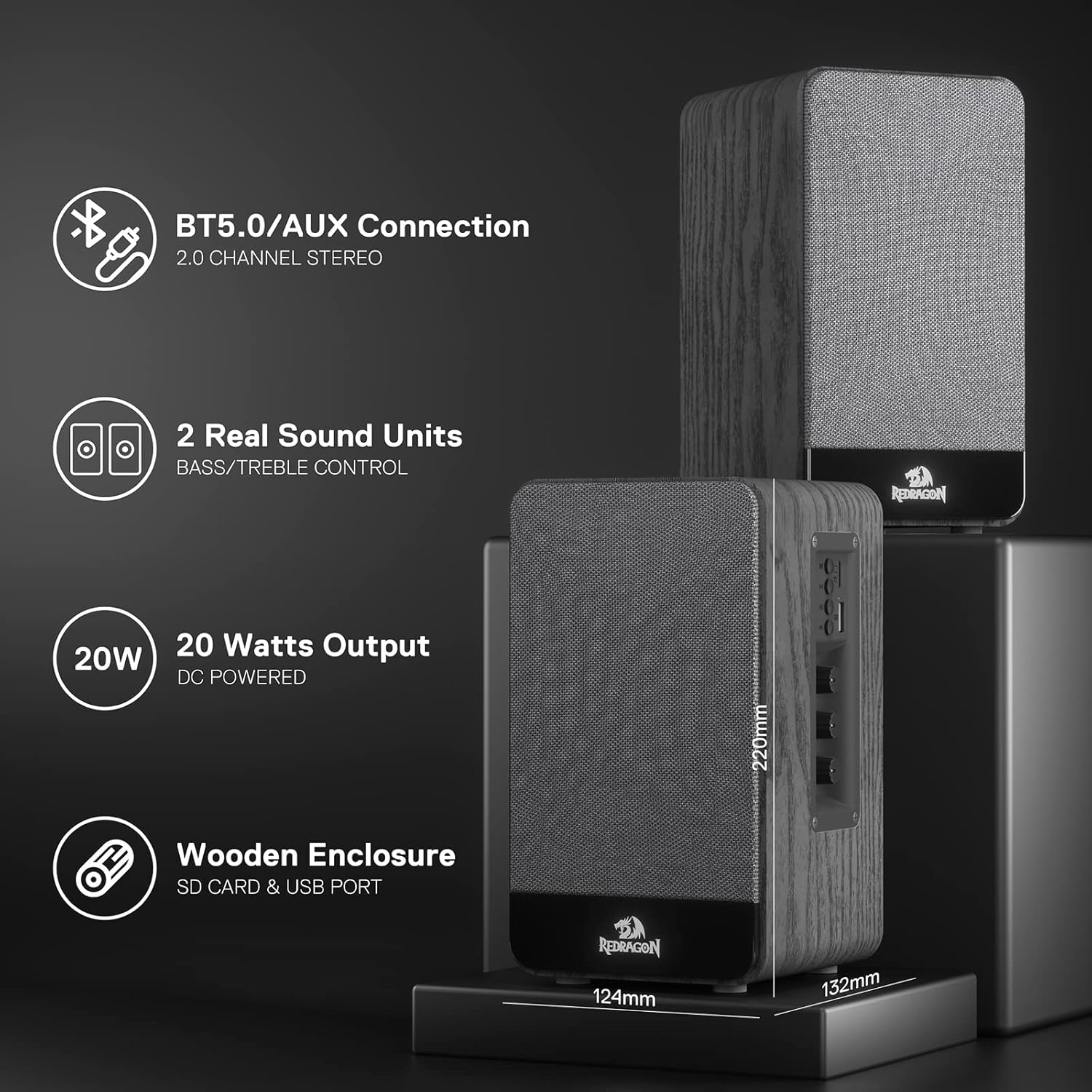 Redragon GS813 Wireless 20W Desktop Speakers