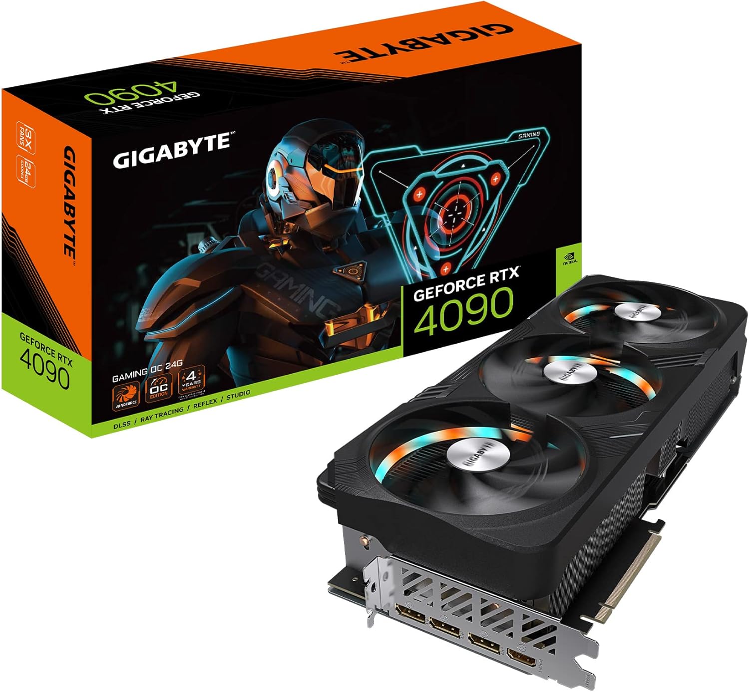 Gigabyte GeForce RTX 4090 Gaming OC 24G Graphics Card, 3X WINDFORCE Fans, 24GB 384-bit GDDR6X, GV-N4