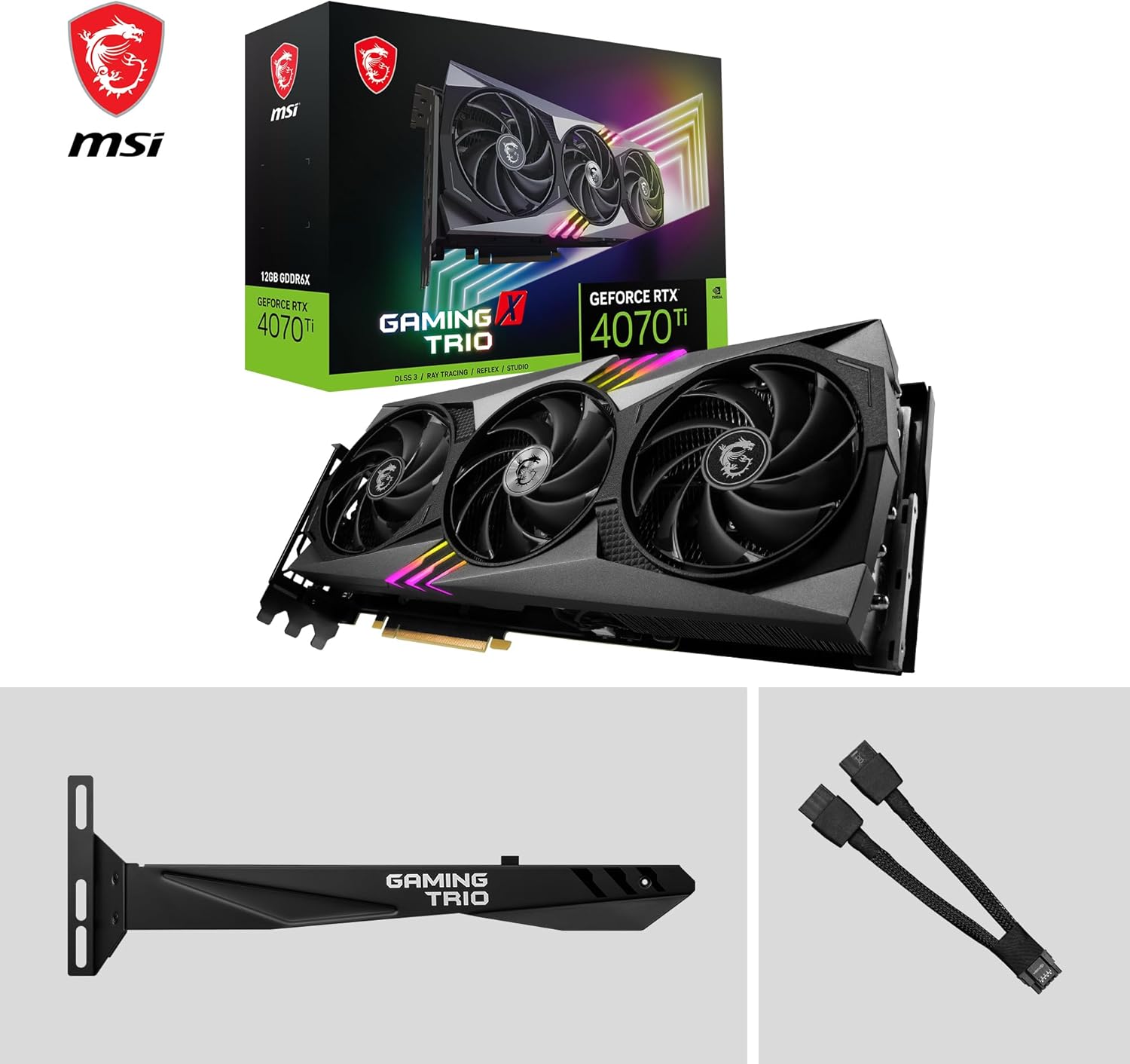 MSI GeForce RTX 4070 Ti GAMING X TRIO 12G Gaming Graphics Card - 12GB GDDR6X, 2760 MHz, PCI Express