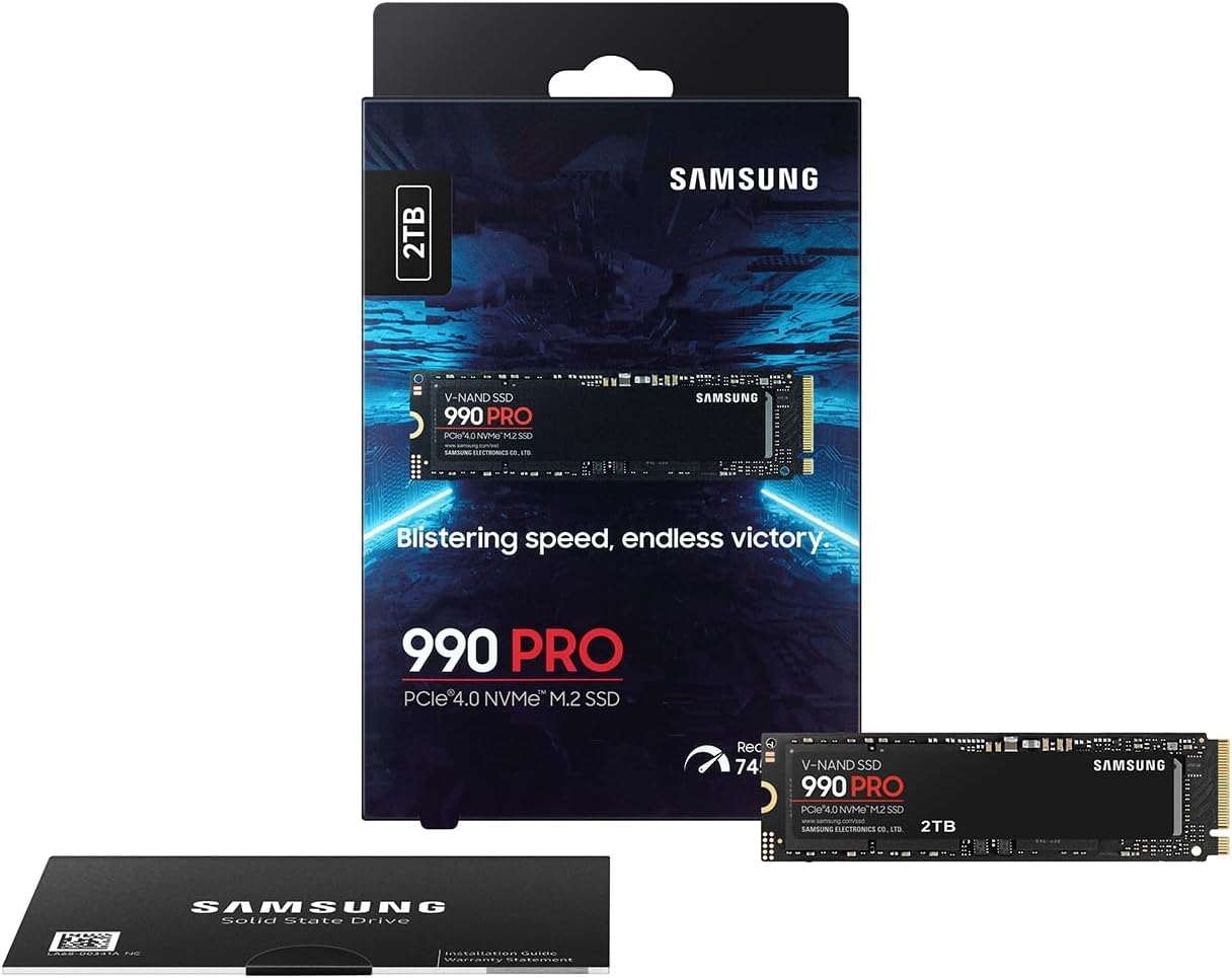 SAMSUNG 990 PRO SSD 2TB PCIe 4.0 M.2 Internal Solid State Drive, Fastest Speed for Gaming