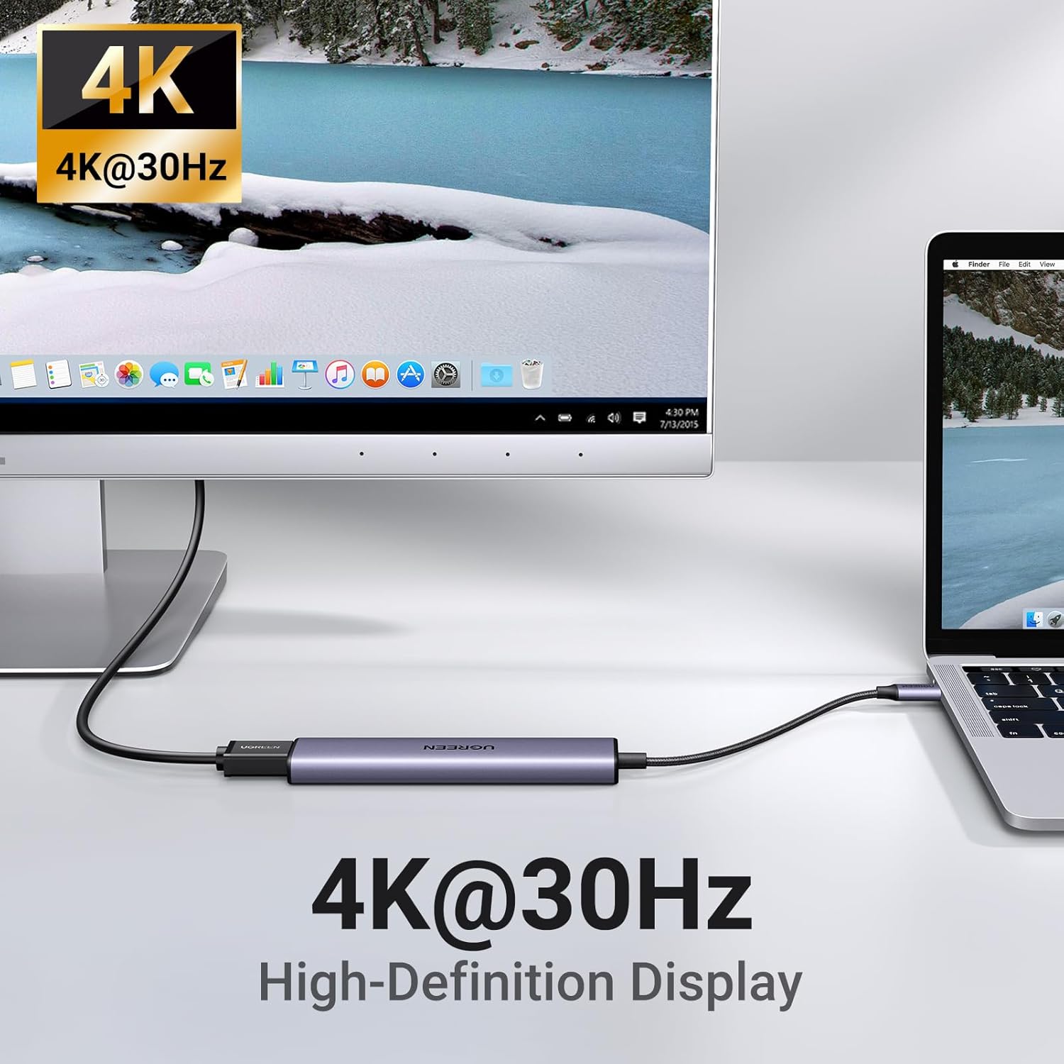 UGREEN Revodok 5-in-1 USB C Hub with 4K HDMI plus 100W Power Delivery and 3 USB-A Data Ports Multiport Type C Hub Docking Station Adapter for MacBook Pro Air and Laptop PC