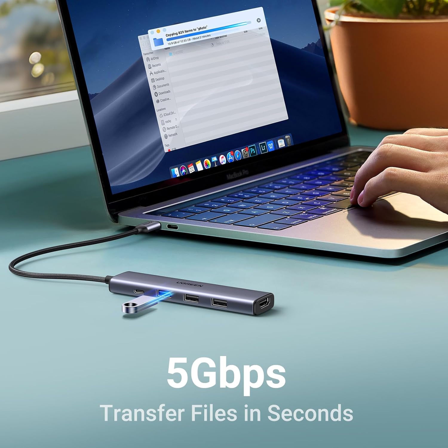 UGREEN Revodok 5-in-1 USB C Hub with 4K HDMI plus 100W Power Delivery and 3 USB-A Data Ports Multiport Type C Hub Docking Station Adapter for MacBook Pro Air and Laptop PC