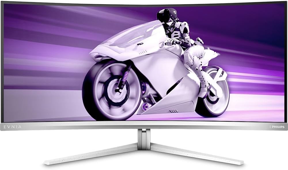 Philips Evnia 34M2C8600 Curved Gaming Monitor 34 Inch QD OLED 2K 175Hz 0.03ms White