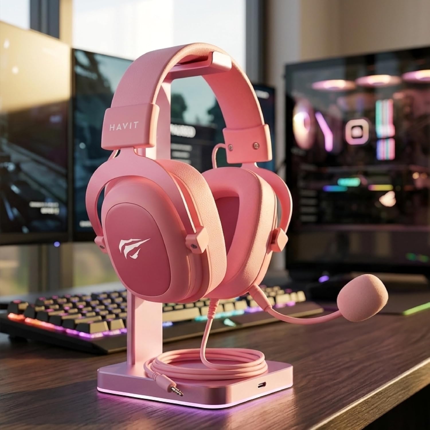 HAVIT H2002d Gaming Headset Pink