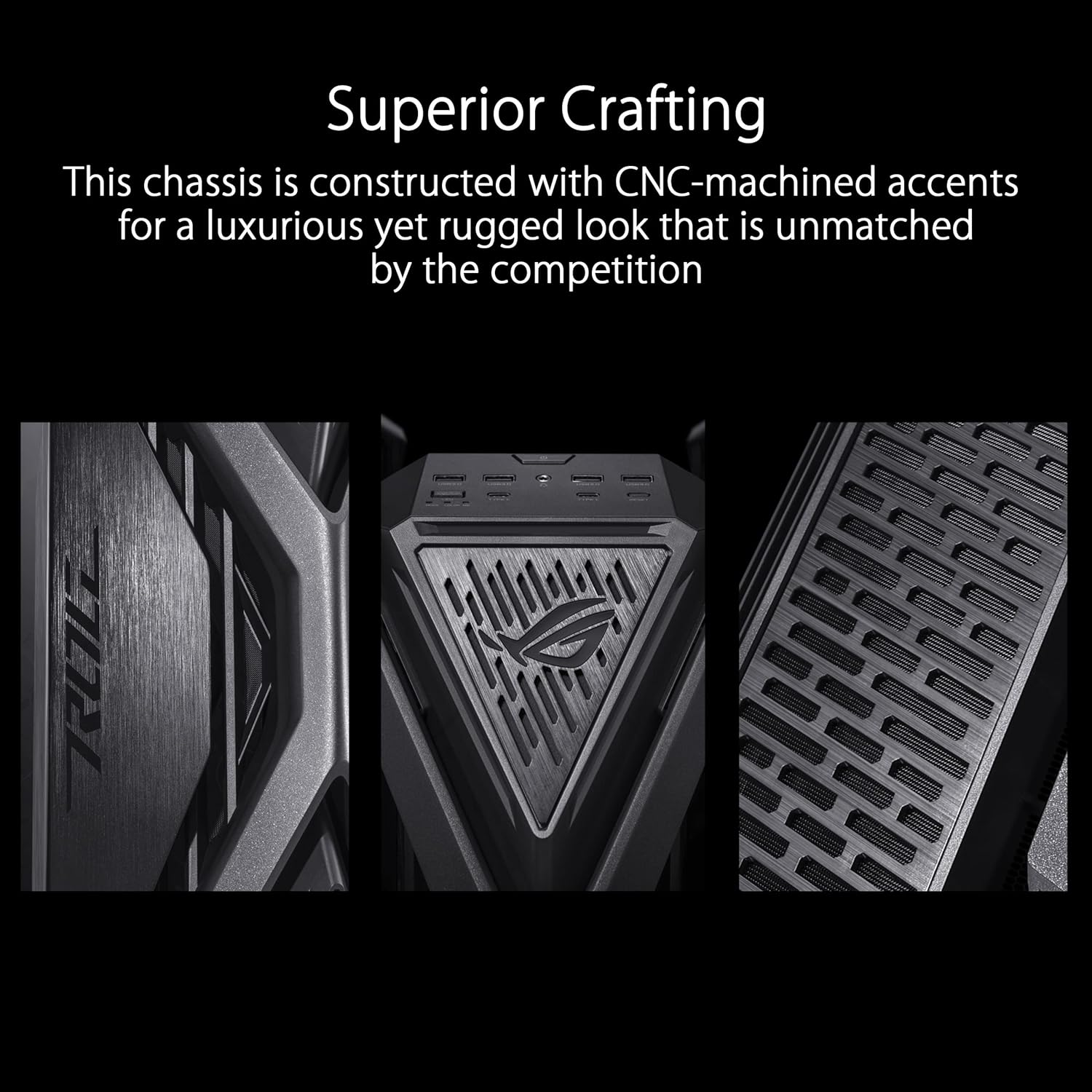 ASUS ROG Hyperion GR701 E-ATX computer case, 420 mm dual radiator support, four 140 mm fans, metal G