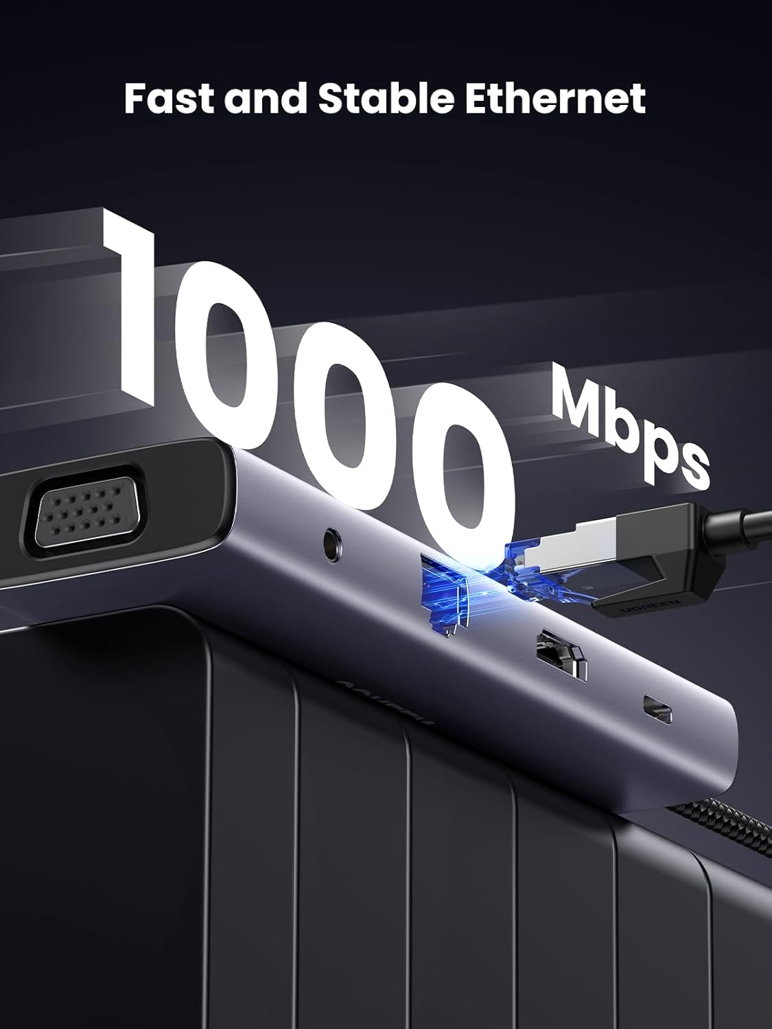 UGREEN USB Hub Type-C 10 in 1 Dongle With 4K HDMI & VGA Grey