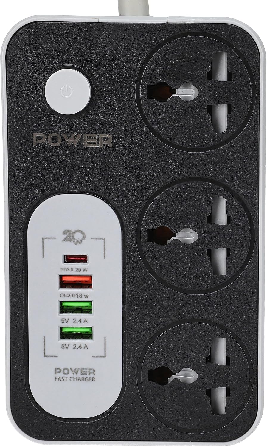 G-Power WS343 220V Power Strip 3 Sockets, USB