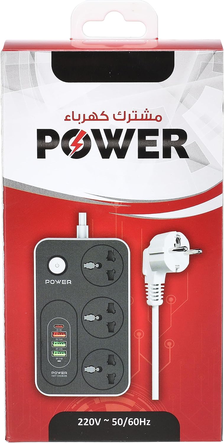 G-Power WS343 220V Power Strip 3 Sockets, USB