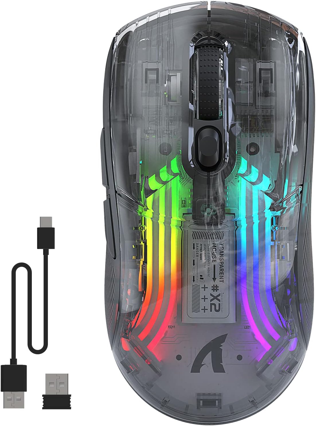 ATTACK SHARK X2 Wireless Gaming Mouse, Bluetooth RGB Rechargeable Mouse with Three Modes (BT5.0/2.4G