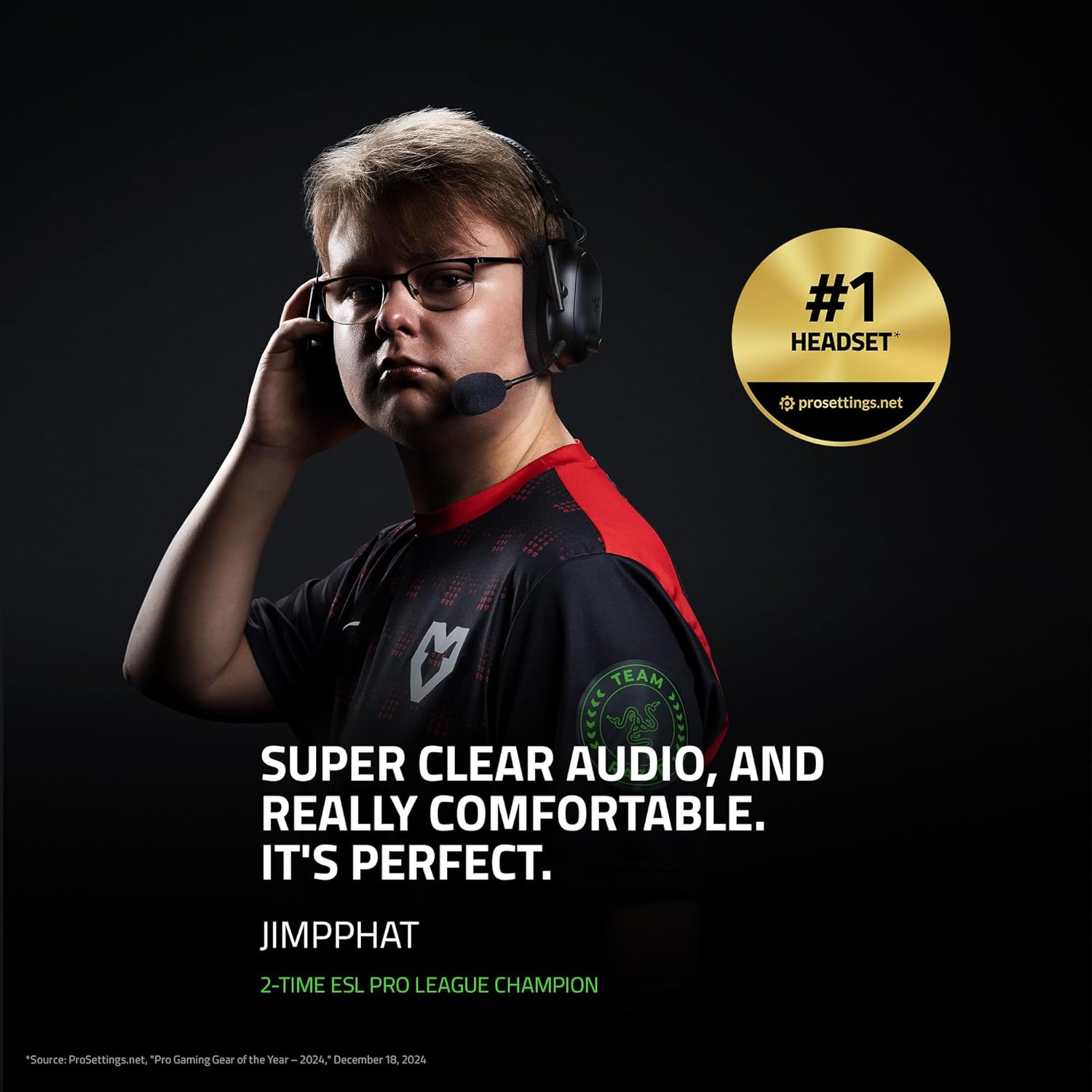 Razer BlackShark V2 Pro Wireless Gaming Headset 2023 Edition: 50MM Titanium Drivers - HyperClear Sup