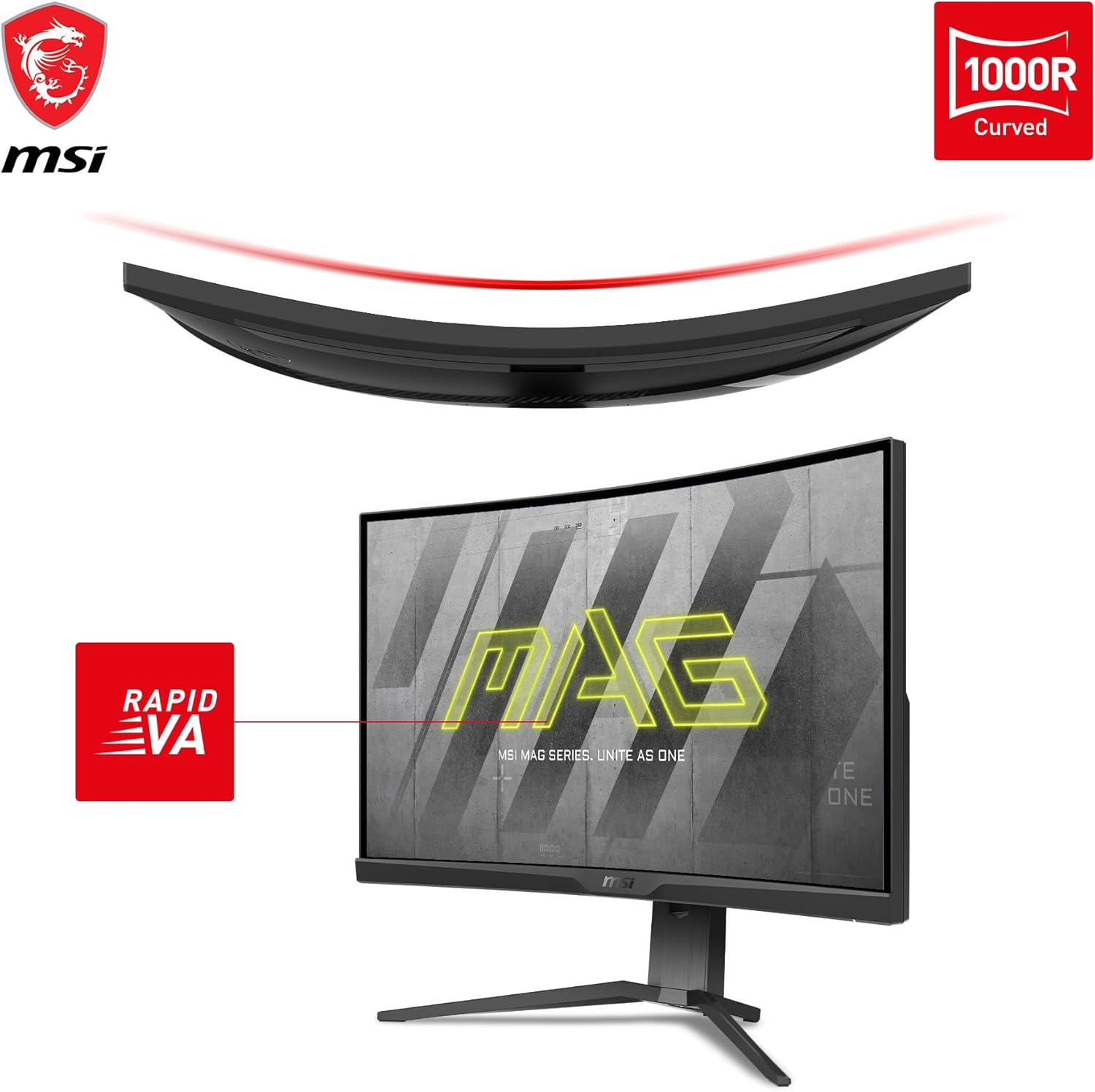 MSI MAG 325CQRF QD, Curved (32 ) 2560 x 1440 pixels gaming monitor, Wide Quad HD, Rapid VA, 1000R Cu