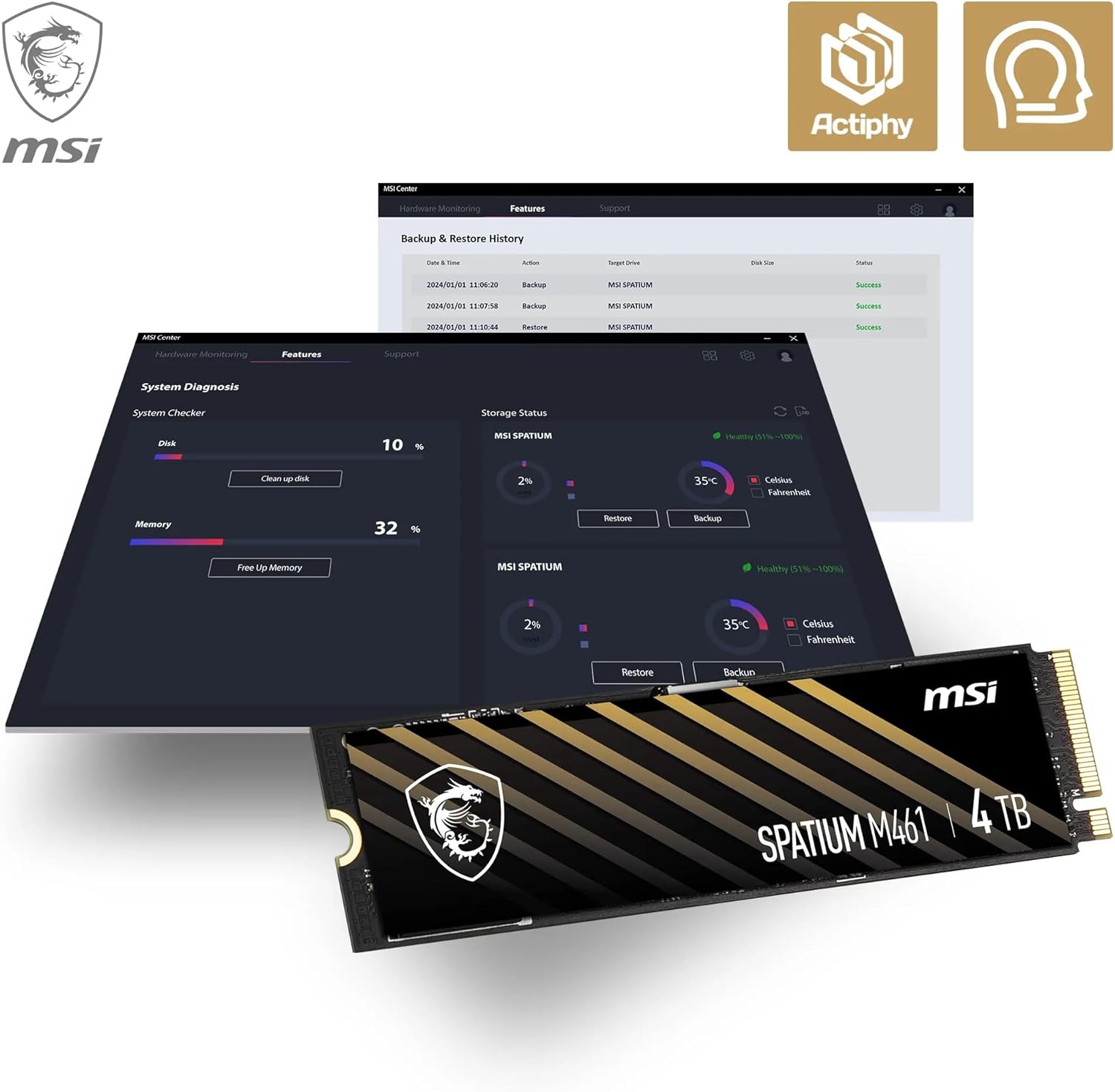 MSI SPATIUM M461 PCIe 4TB NVMe SSD