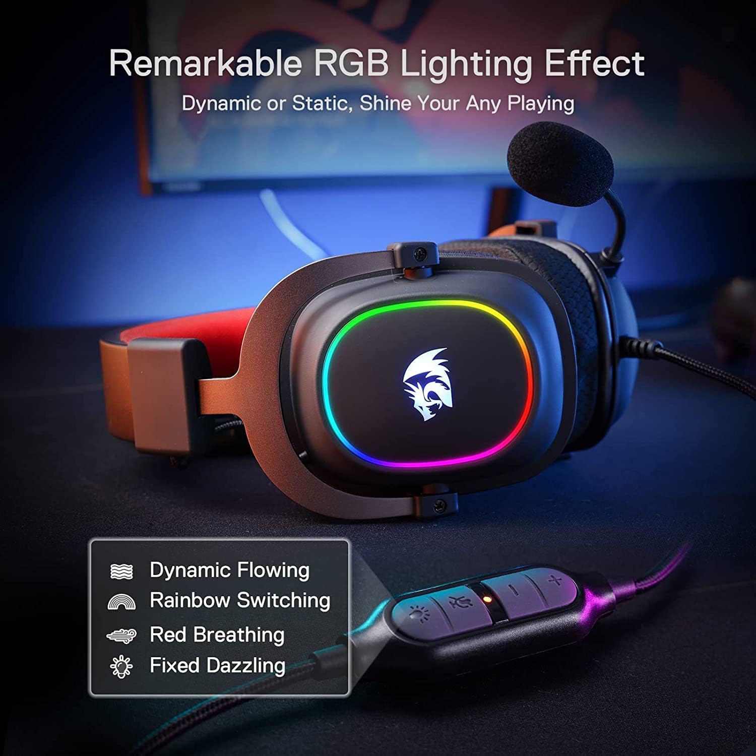 Redragon H510 Zeus-X RGB Wired Gaming Headset - 7.1 Surround Sound - 53MM Audio Drivers in Memory Fo