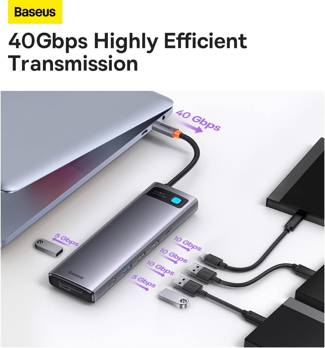 Baseus 12-in-1 USB-C Hub with 100W Power
