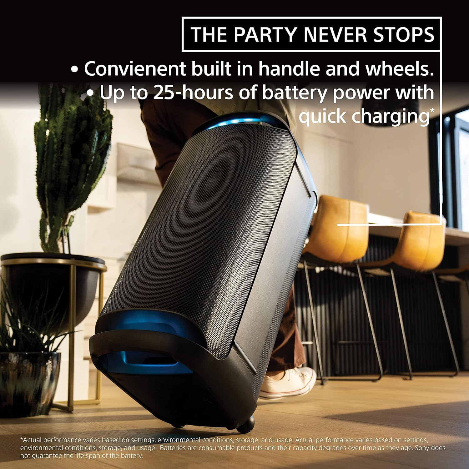 Sony SRS-XV800 X-Series Wireless Portable Bluetooth Karaoke Party Speaker IPX4 Splash-Resistant with