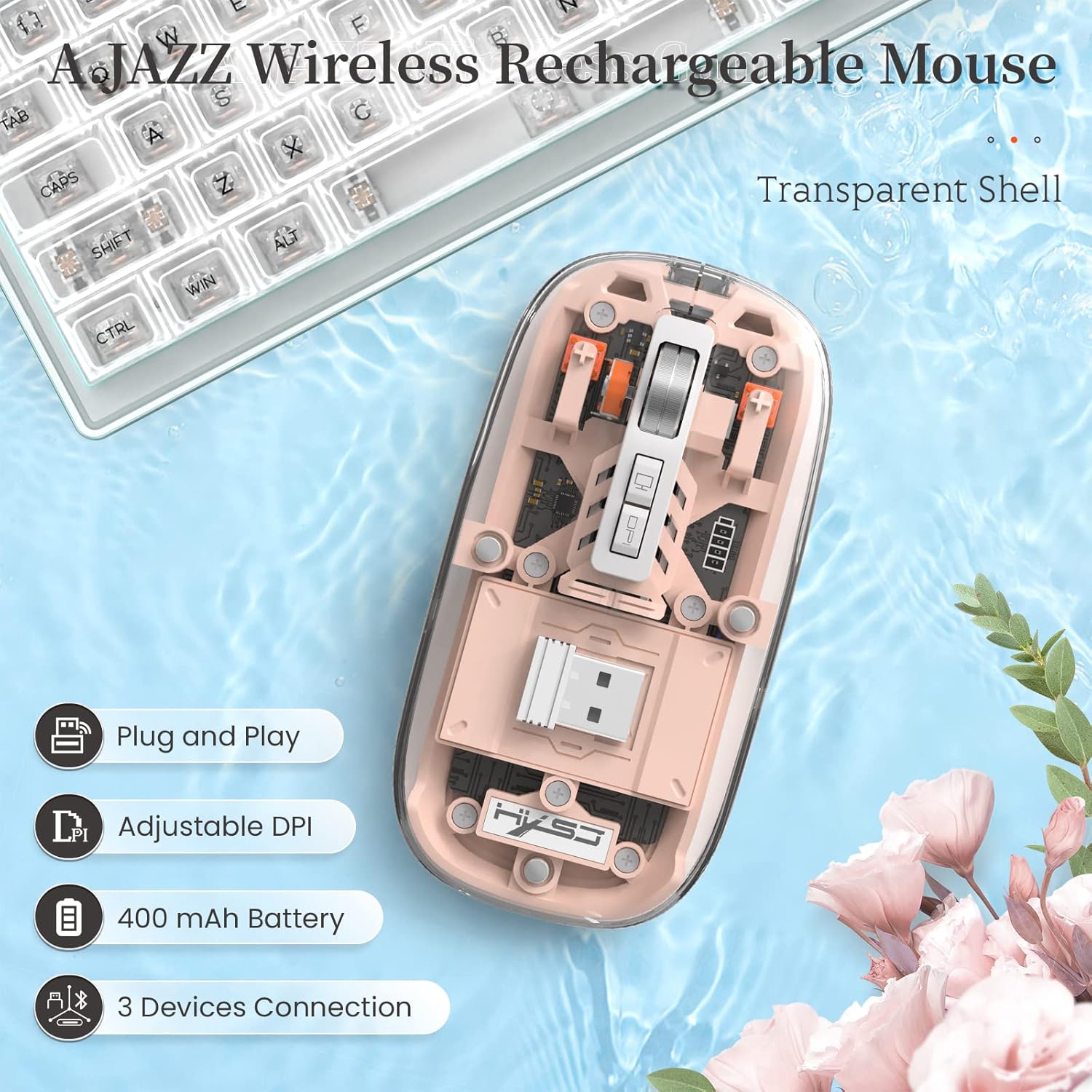 A.JAZZ Wireless Bluetooth 5.1 Mini Mouse