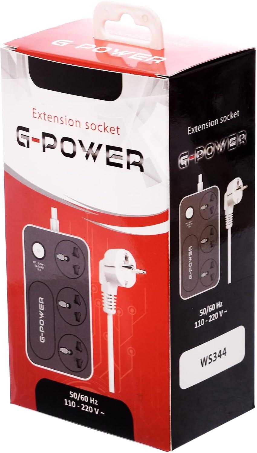 G-Power WS344 3-Outlet Power Strip Surge Protector