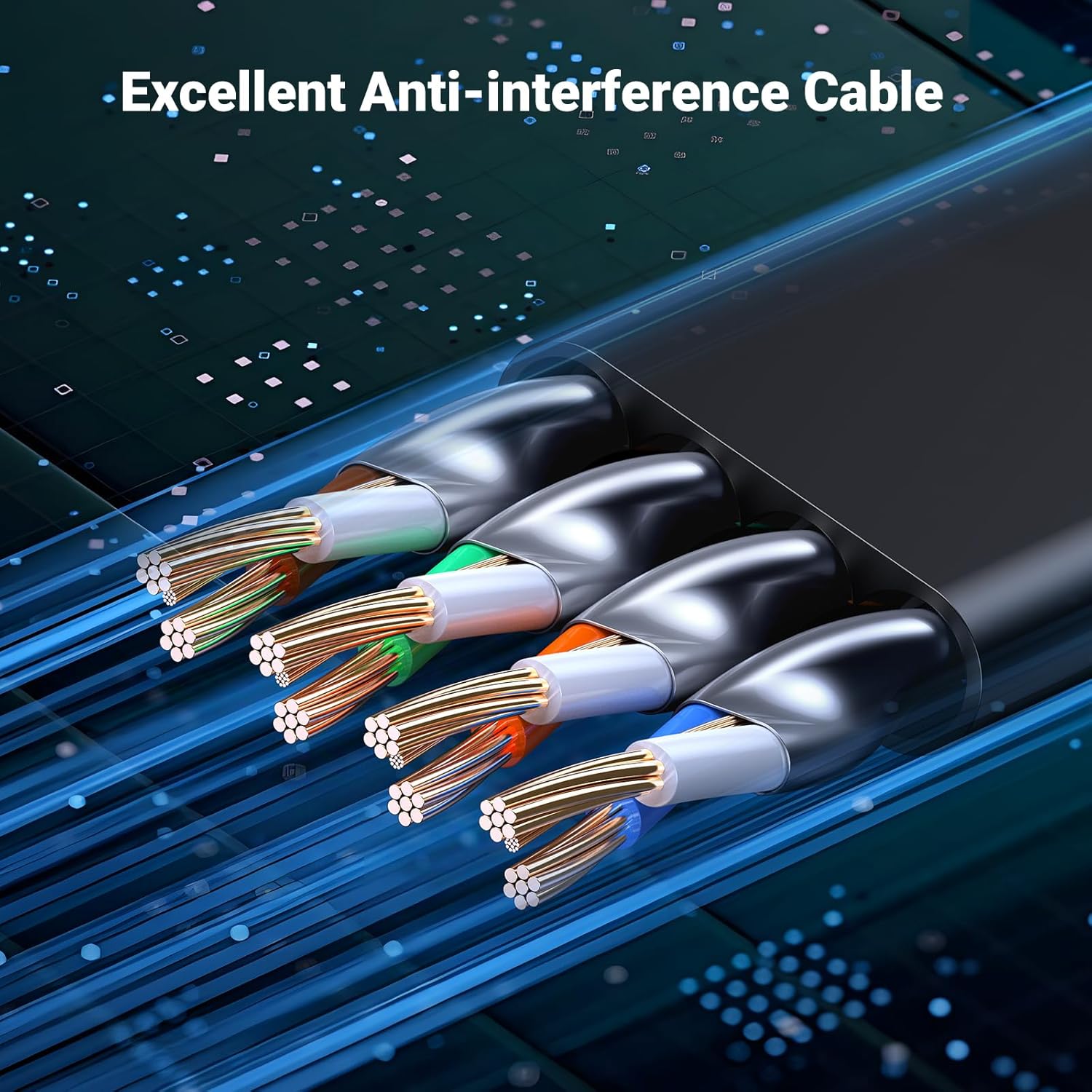 UGREEN Flat Cat 8 Ethernet Cable 3 Meters High Speed 40Gbps 2000MHz Double Shielded RJ45 Gigabit Network Internet Line for Nintendo Switch PS5 PS4 PC Router Smart TV Xbox