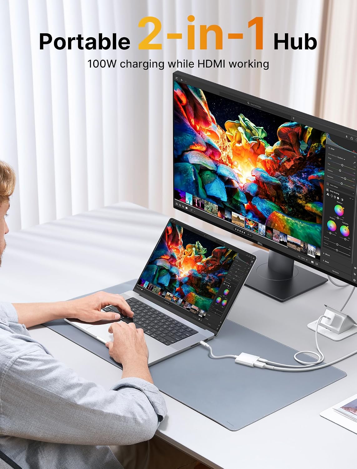 JSAUX USB C to HDMI 4K PD Charger Adapter