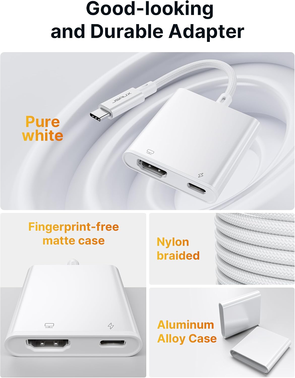 JSAUX USB C to HDMI 4K PD Charger Adapter