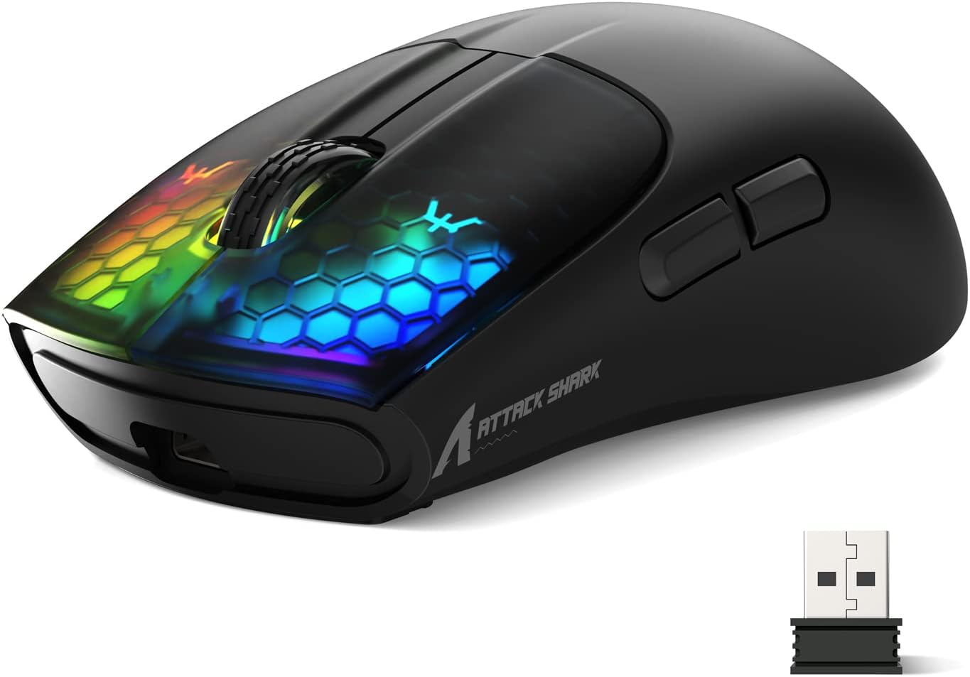 ATTACK SHARK X5 Wireless Gaming Mouse with Tri-Modes BT 5.1/2.4Ghz/USB-C,Lightweight 49g,PAW3212 Opt