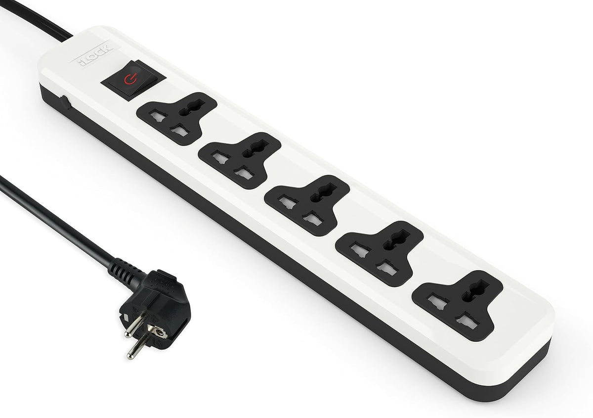 iLOCK Power Strip 5 Outlets White 2M