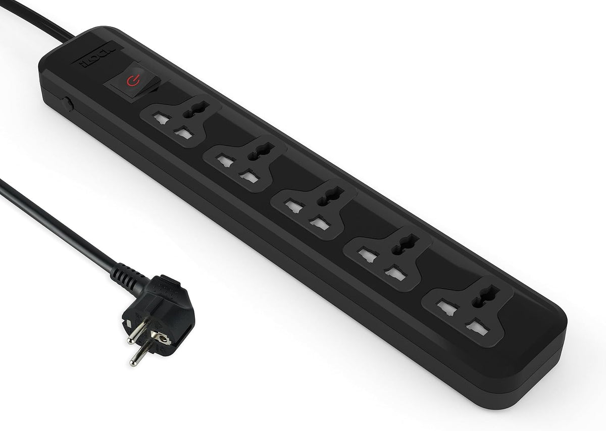 iLOCK Power Strip 5 Universal Outlets 2 Meter
