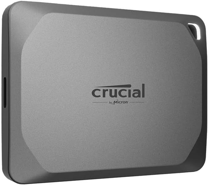 Crucial X9 Pro 4TB Portable SSD - Up to 1050MB/s Read and Write - Water and dust Resistant, PC and M