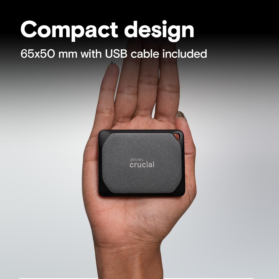 Crucial X10 Pro 2TB Portable SSD, Up to 2100MB/s Read, 2000MB/s Write, USB 3.2 USB-C, External Solid