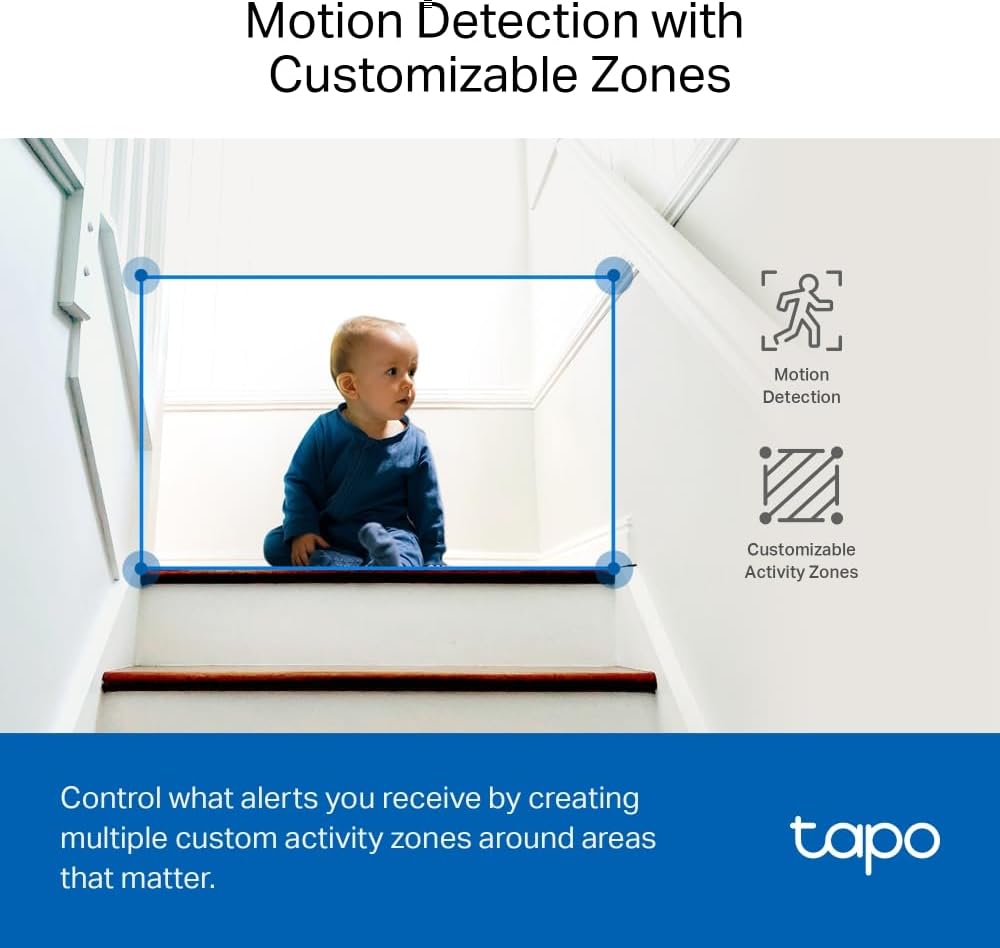Tapo TP-Link C220 Pan/Tilt Smart AI 2K 4MP QHD 1440p Home Security Wi-Fi Camera Alexa & Google Assis