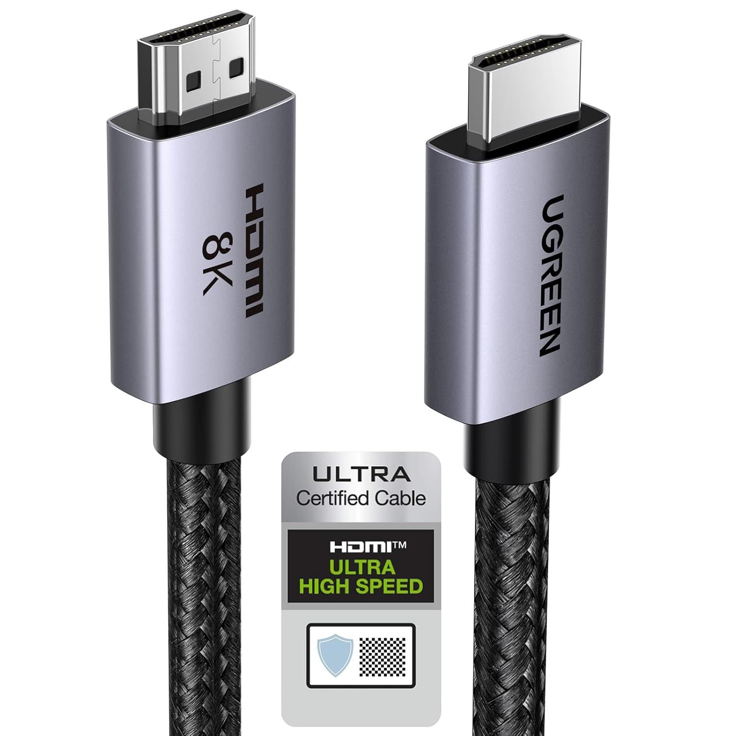 UGREEN HDMI 2.1 Cable 3M Certified Ultra High Speed 48Gbps 8K 4K@120Hz 144Hz 240Hz Video Cord Support eARC HDR VRR Dolby Vision Atmos HDCP 2.3 Compatible with PS5 Xbox Laptop PC TV Soundbar Monitor