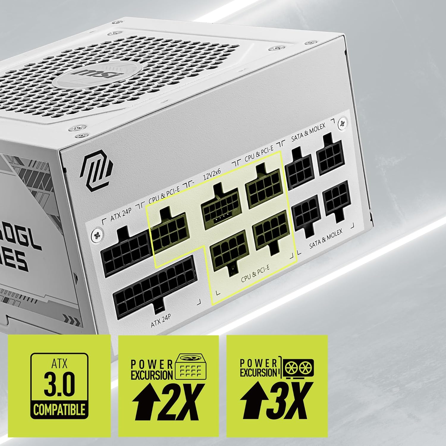 MSI 850W ATX Fully Modular Power Supply - MAG A850GL PCIE5 White - (Active PFC/80 PLUS Gold)