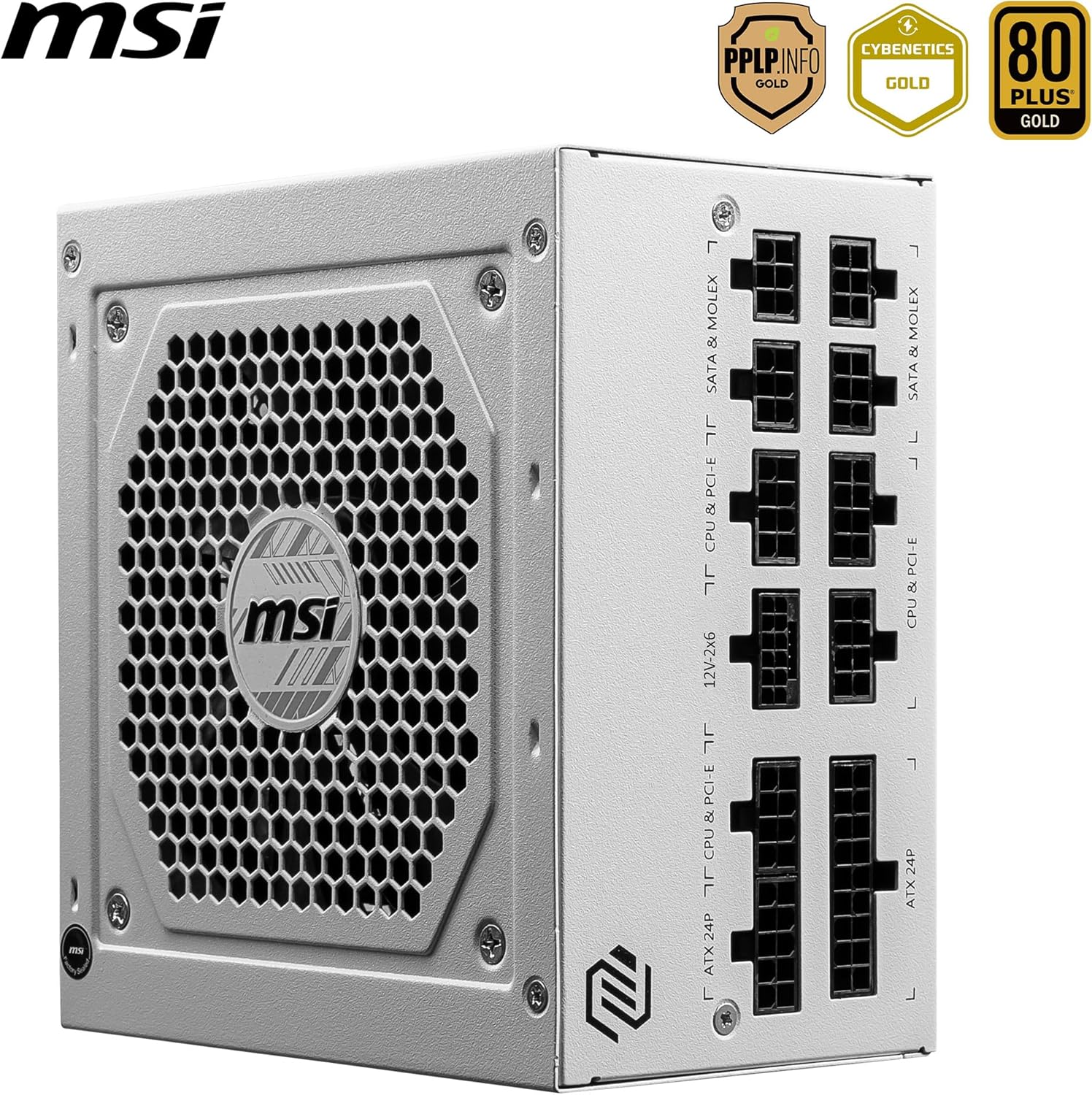 MSI 850W ATX Fully Modular Power Supply - MAG A850GL PCIE5 White - (Active PFC/80 PLUS Gold)