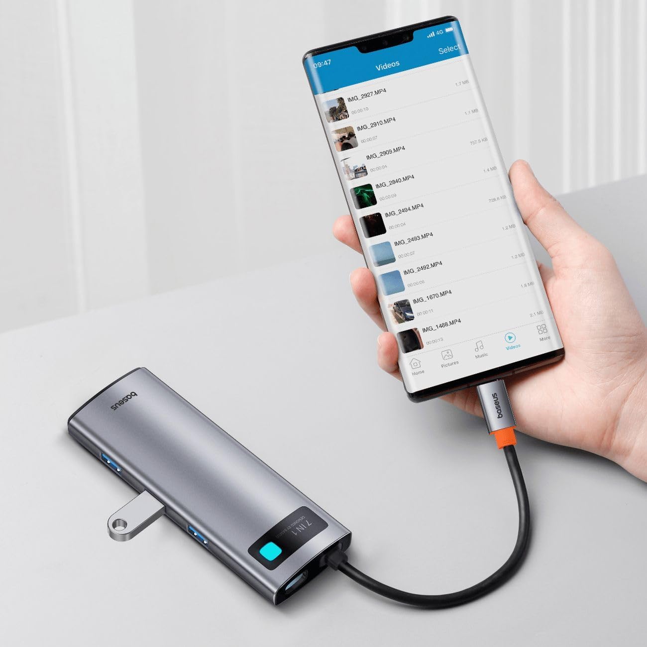 Baseus 7-in-1 USB-C to HDMI 4K Hub Grey