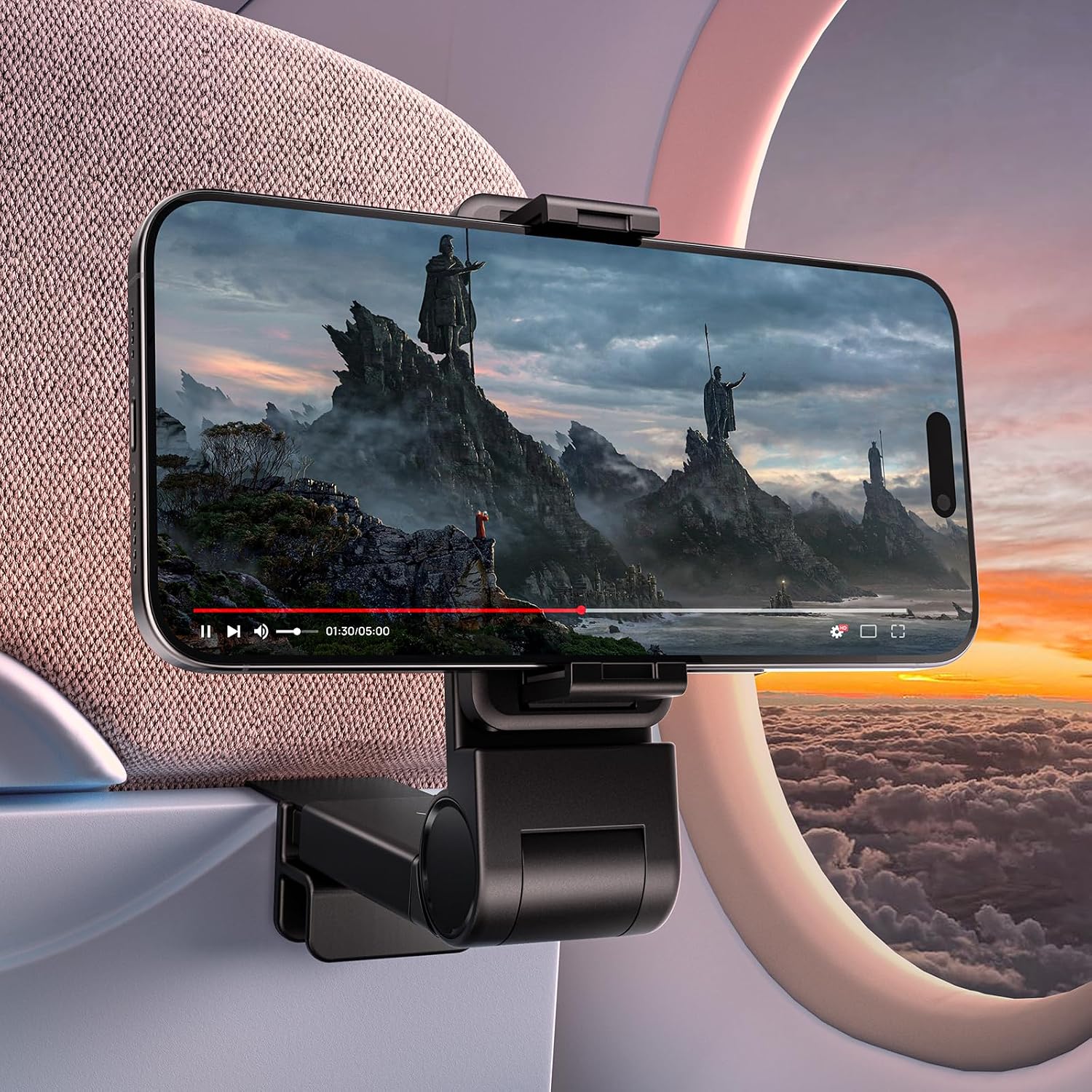 JSAUX 360° Rotating Phone Holder for Airplane Travel