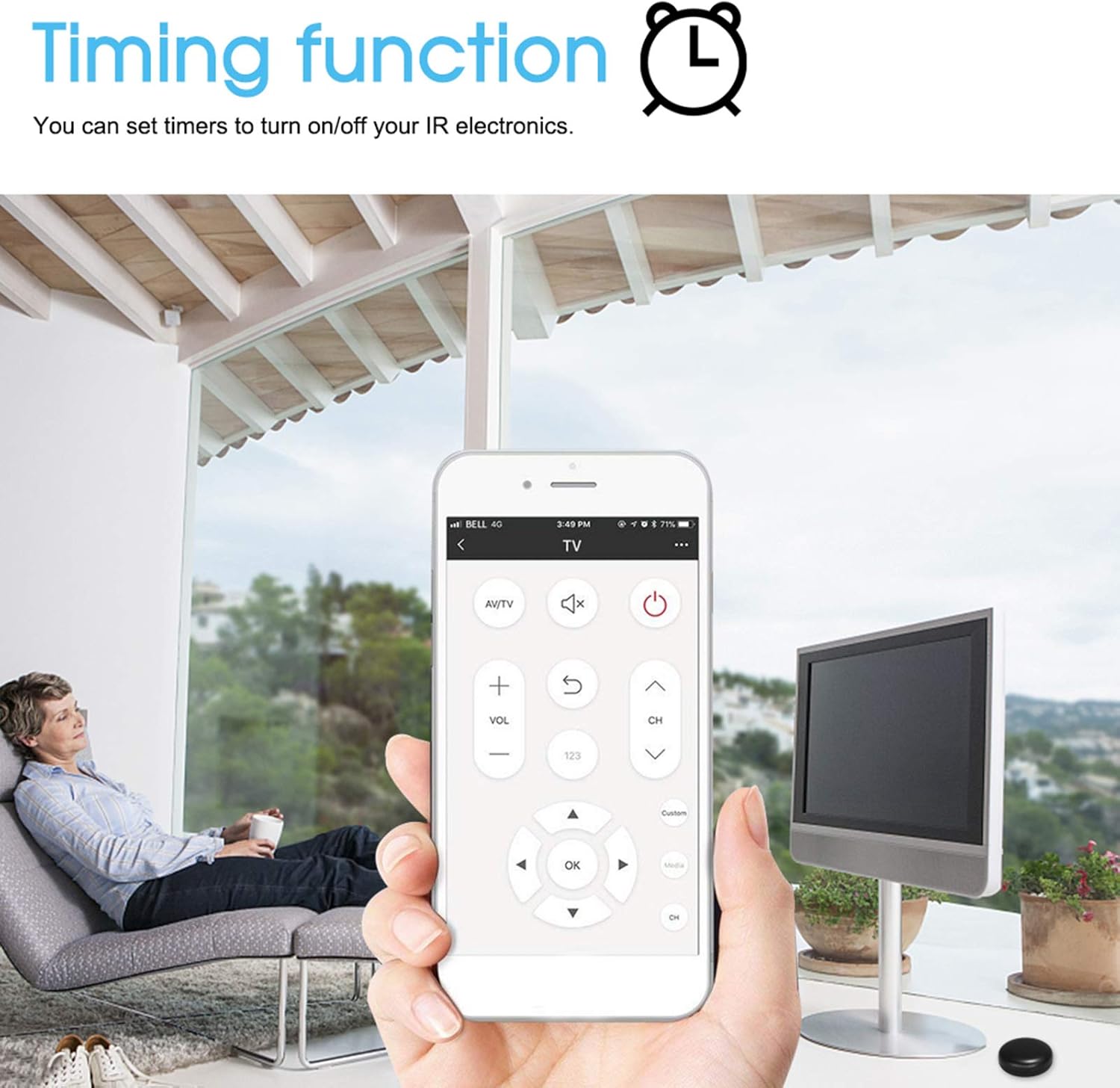 Mini Smart WiFi Universal IR Remote Controller 2.4GHz Tuya Smart Life App Controls AC TV DVD Work With Alexa & Google Home