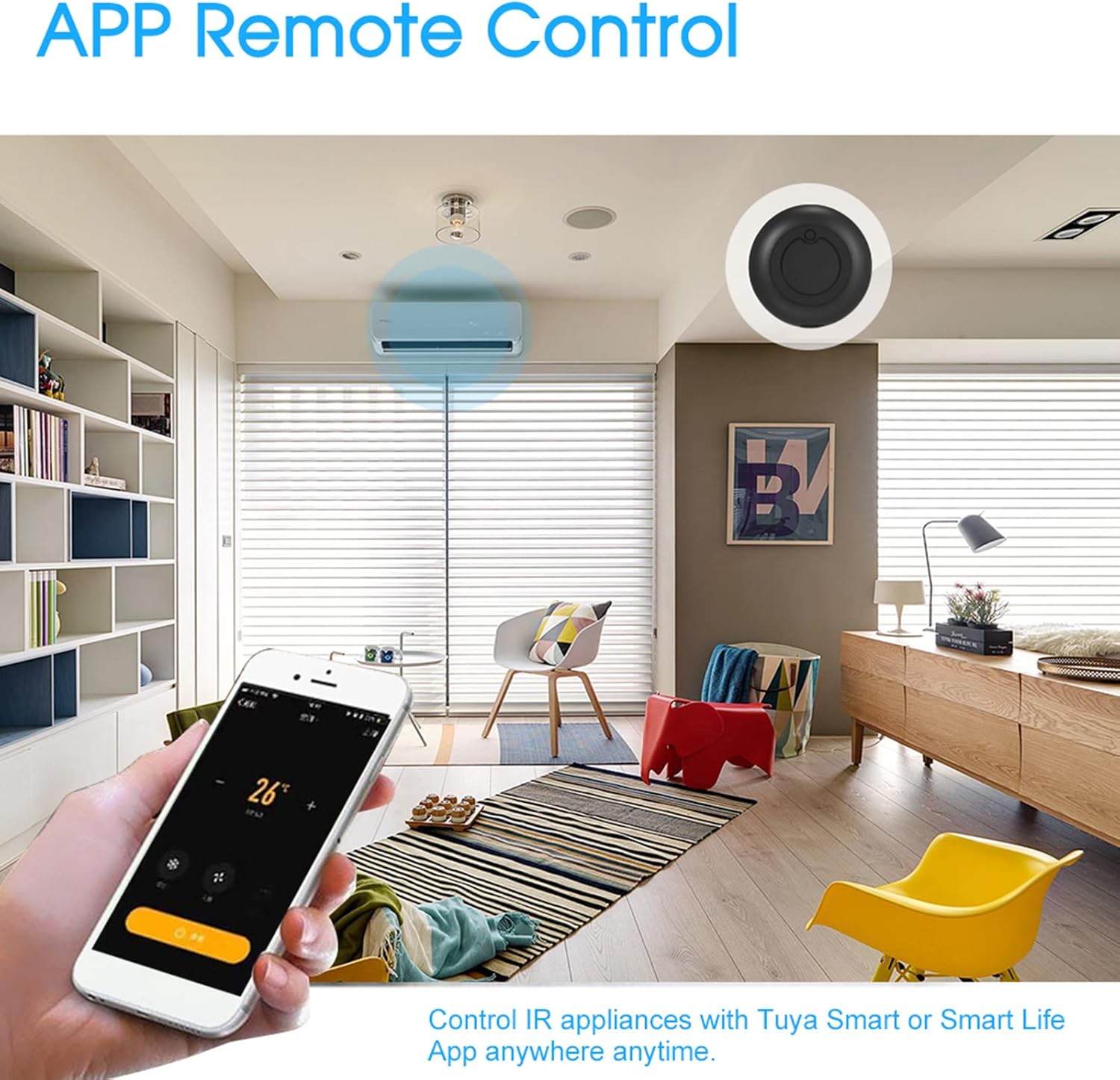 Mini Smart WiFi Universal IR Remote Controller 2.4GHz Tuya Smart Life App Controls AC TV DVD Work With Alexa & Google Home