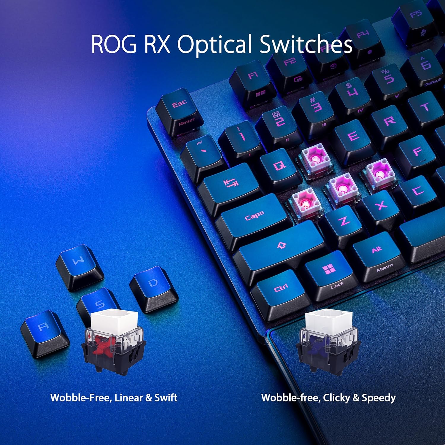 ASUS ROG Strix Scope II RX Gaming Keyboard, IP57, Dampening Foam, Pre-lubed ROG RX Red Optical Switc