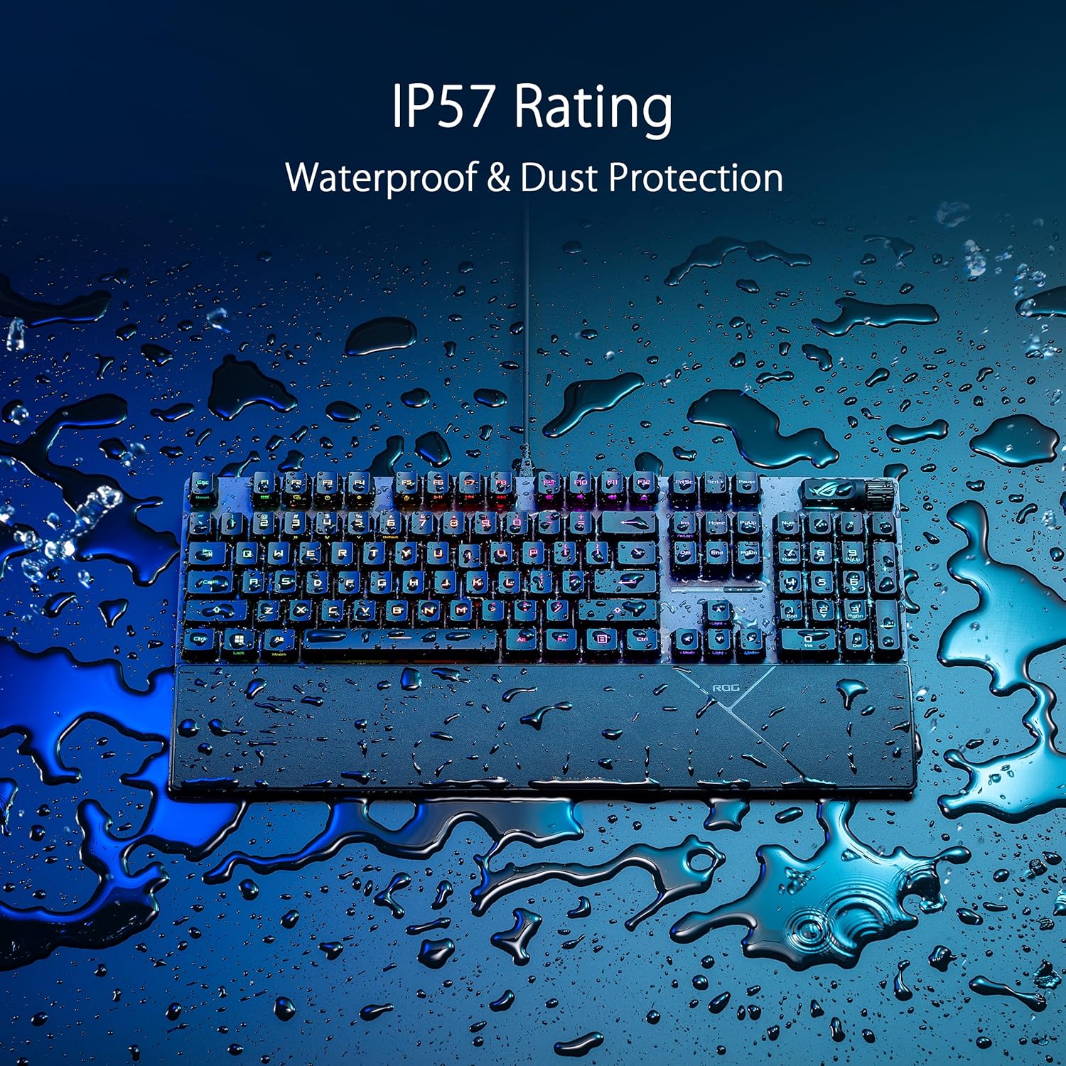 ASUS ROG Strix Scope II RX Gaming Keyboard, IP57, Dampening Foam, Pre-lubed ROG RX Red Optical Switc