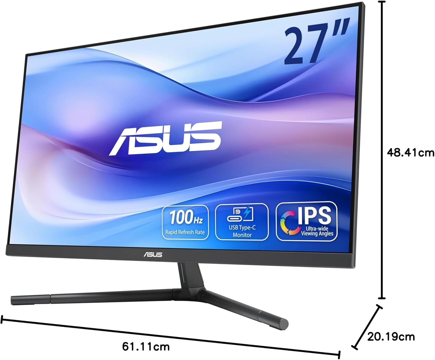 ASUS VU249CFE-B Gaming Monitor 24 Inch IPS FHD 100Hz 1ms Black