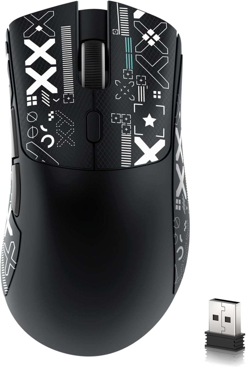 ATTACK SHARK R1 Lightweight Wireless Gaming Mouse with Anti Slip Mouse Grip Tape, Self Adhesive Desi