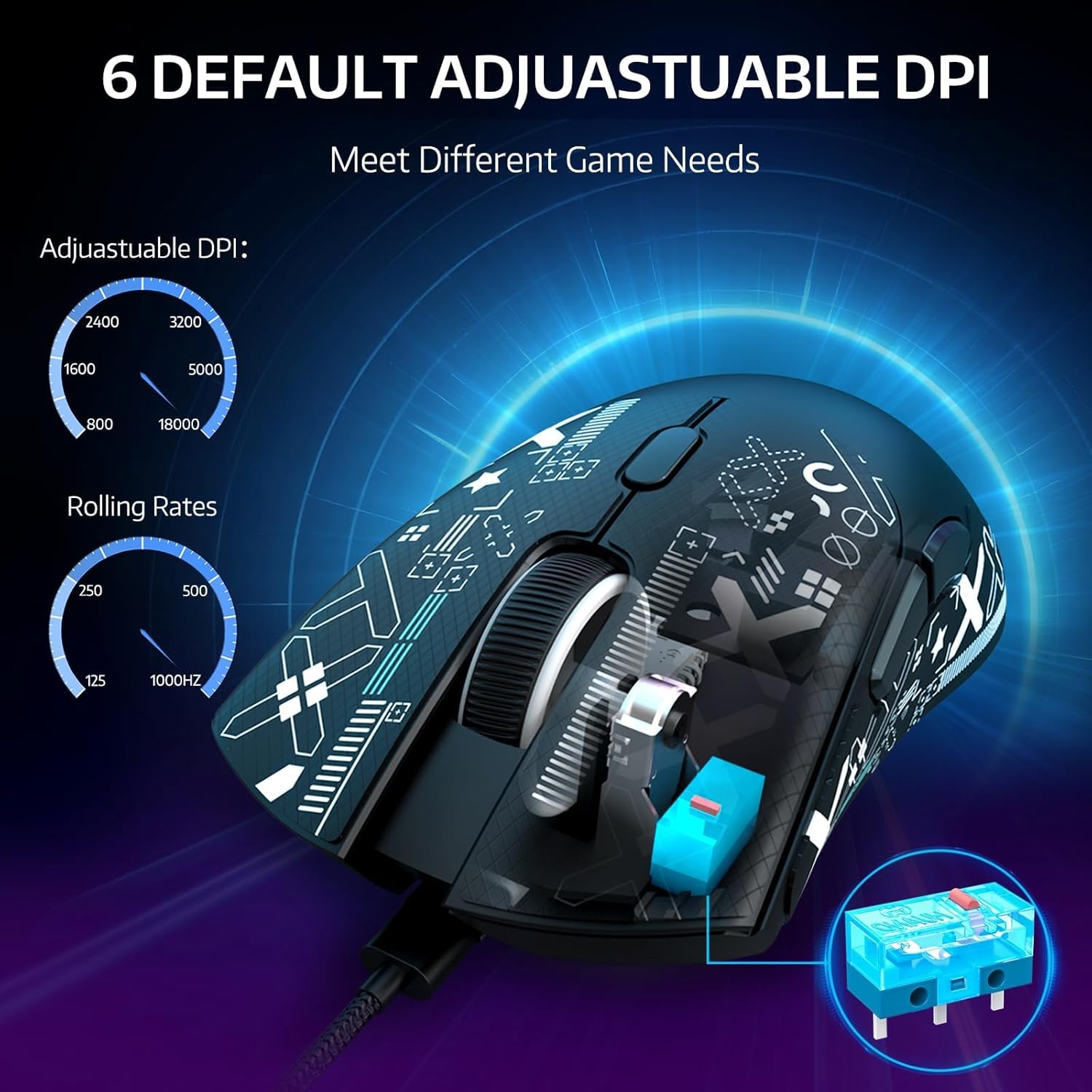 ATTACK SHARK R1 Lightweight Wireless Gaming Mouse with Anti Slip Mouse Grip Tape