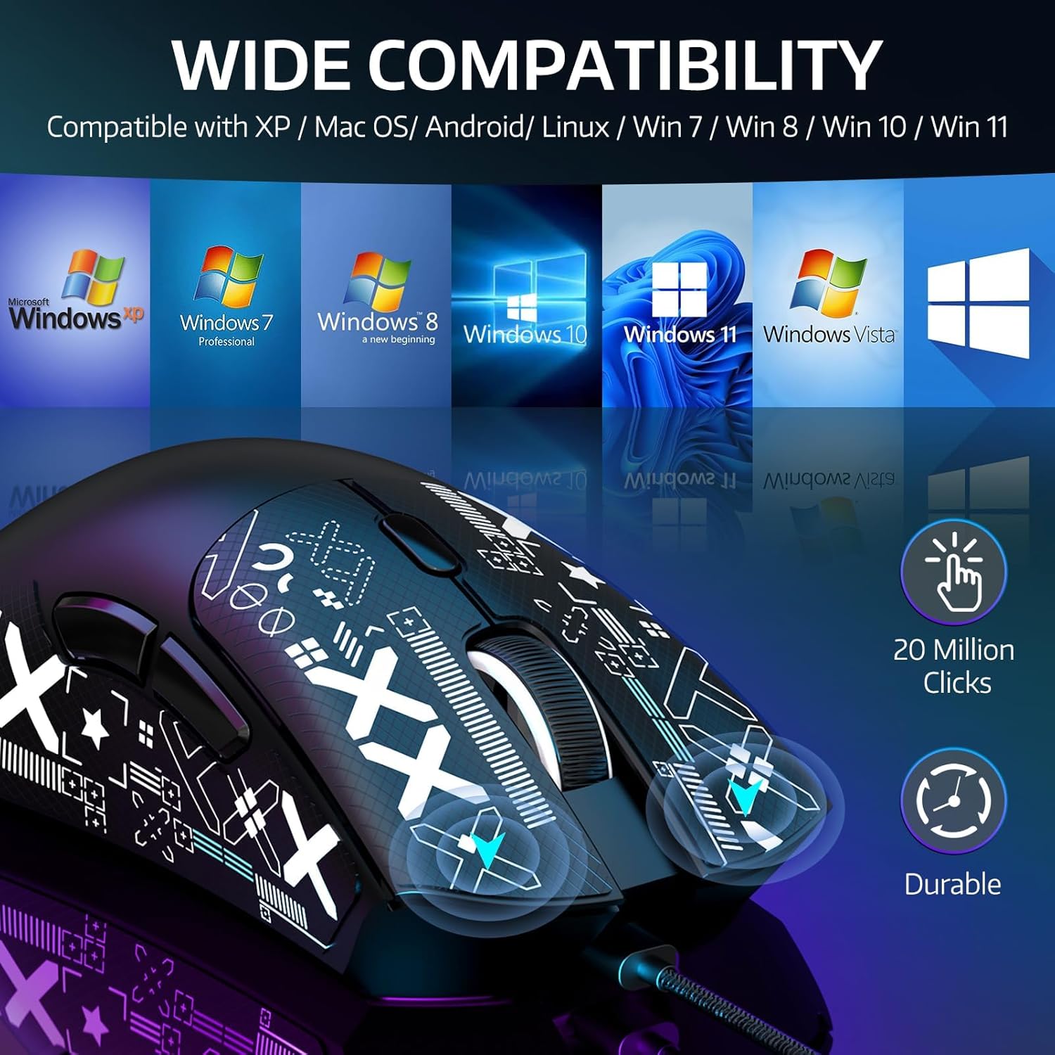 ATTACK SHARK R1 Lightweight Wireless Gaming Mouse with Anti Slip Mouse Grip Tape