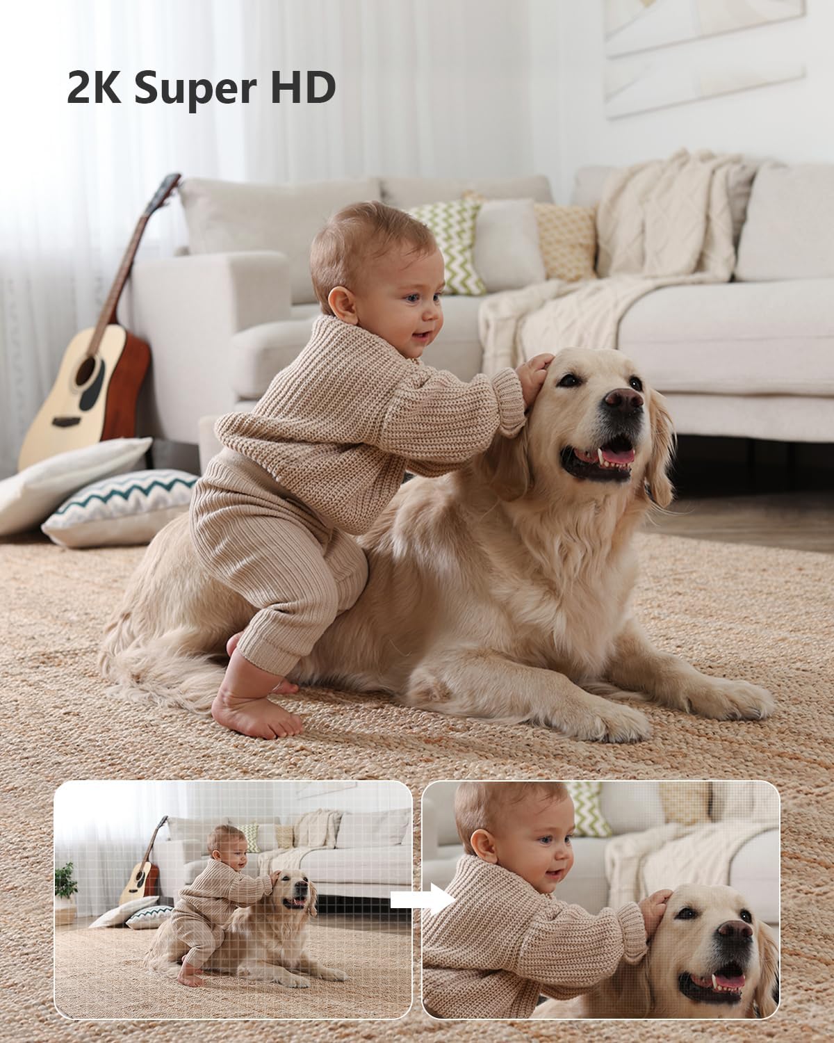 Imou Ranger 2C 2K Home Security Camera 360° Indoor Wi-Fi Surveillance Camera With AI Human Detection Motion Tracking Two-Way Talk IR Night Vision & Siren For Baby Pet