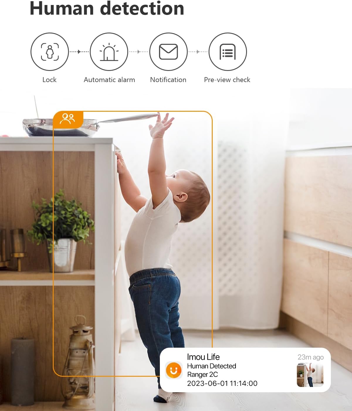 Imou Ranger 2C 2K Home Security Camera 360° Indoor Wi-Fi Surveillance Camera With AI Human Detection Motion Tracking Two-Way Talk IR Night Vision & Siren For Baby Pet